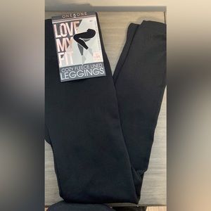 Black fleece lined leggings womens L/Xl